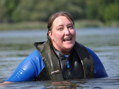 Stacie in the water